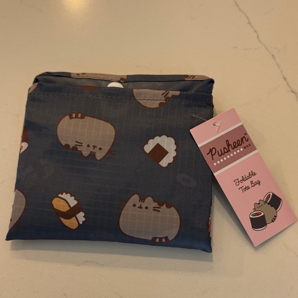 NWT🌟 PUSHEEN box exclusive!🩶 reusable, foldable tote bag. Sushi themed🍱
